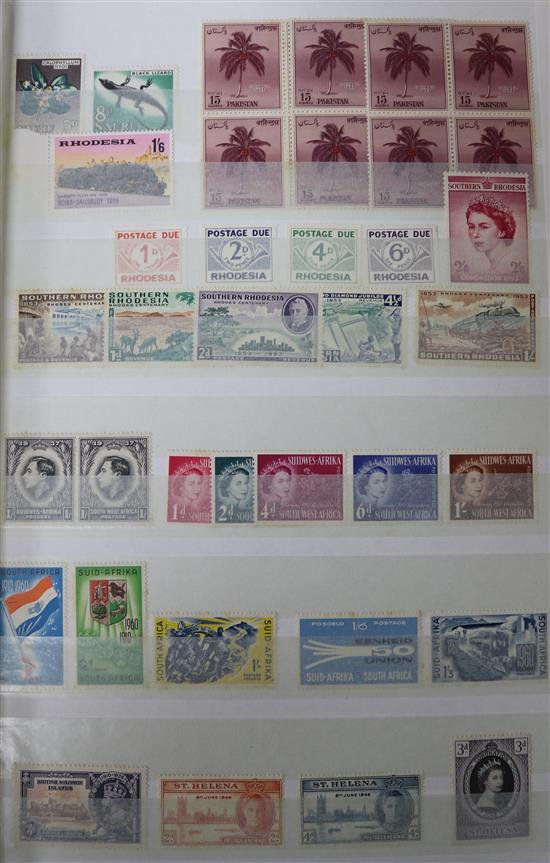 Two albums of Uk and Commonwealth stamps, George V to Queen Elizabeth II, mostly mint unused